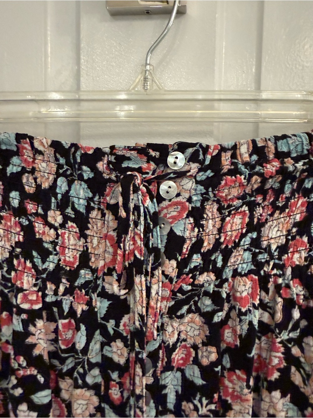 Cynthia Rowley Floral Black Maxi Skirt with Pink Rose Print - Picture 3 of 5